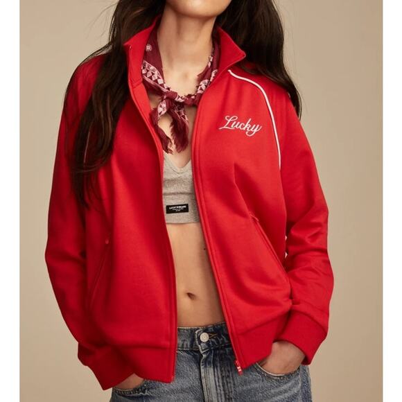Lucky Brand - Raglan Track Jacket in Red & White - Picture 4 of 4